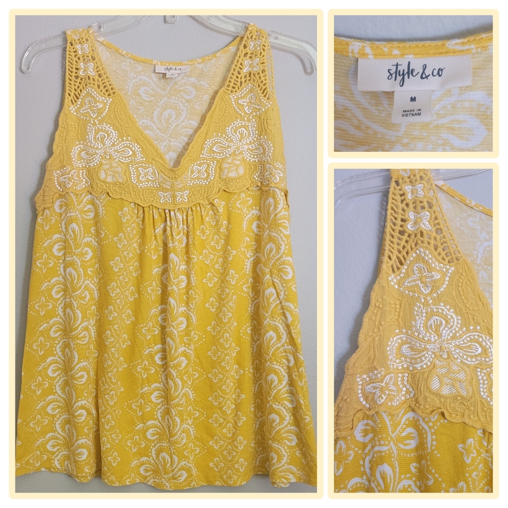 Style & Co. Yellow Top